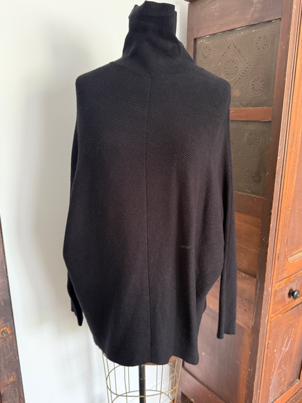 Black Turtleneck Sweater - Classic Lightweight Knit